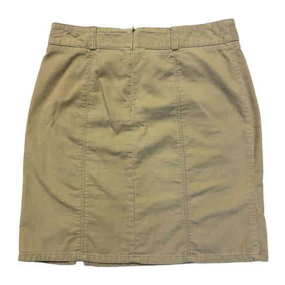 Eddie Bauer Academia 100% Cotton Corduroy Front Pockets Skirt Women 10 Tan Gold - Picture 2 of 9